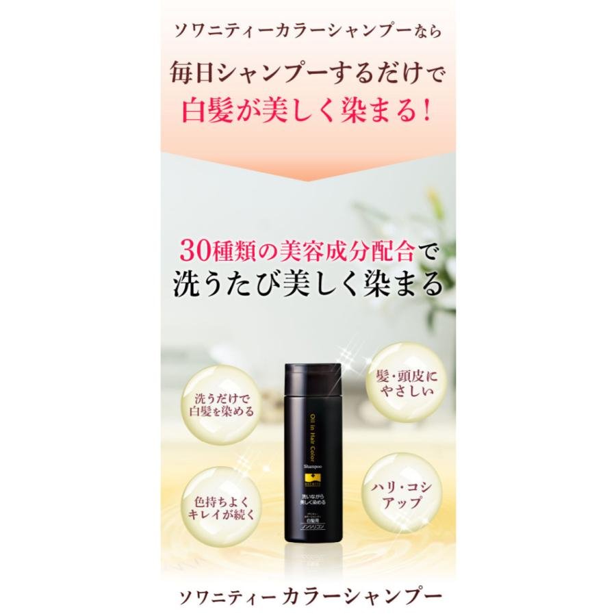 ソワニティー カラーシャンプー 200ml 2本 選べる2色 白髪染め 白髪用