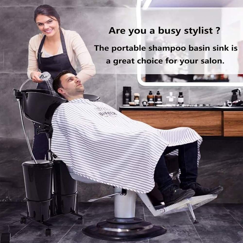 Amazon.co.jp: ポータブルシャンプー台、高さ調節可能なサロンディープ