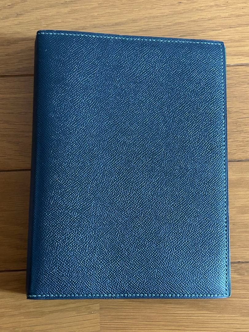 HERMES ネイビー レザー システム手帳 Davinciドルチェメンテ システム手帳 聖書サイズ（バイブルサイズ）15