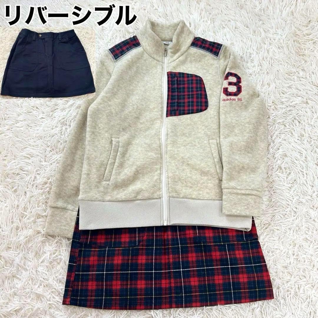 アディダスゴルフ セットアップ ジップジャケット リバーシブルスカート M〜L 新品アディダスゴルフ セットアップ ジャケット＆スカート Lサイズ