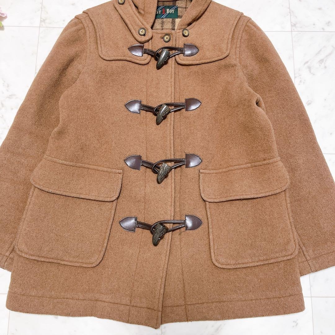 EAST BOY イーストボーイ ダッフルコート 7号 キャメル チェック