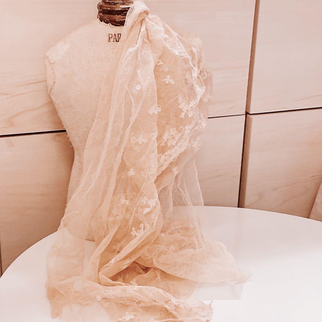 値下げしました✨フランス アンティーク チュール レース 2枚1組) フランス アンティーク チュールレースカーテン 刺繍 エクリュ